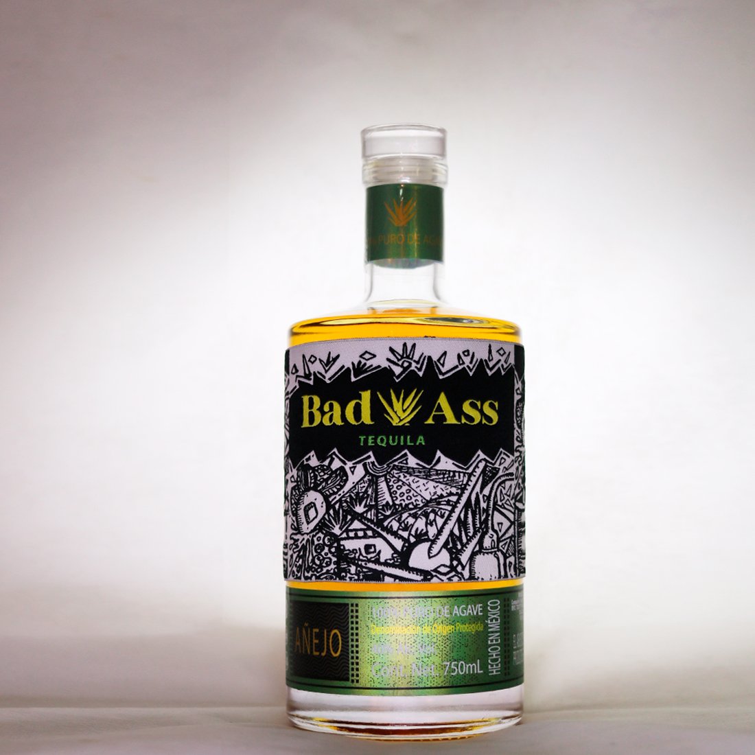 Tequila BadAss Añejo 40 750ml. - Image 2